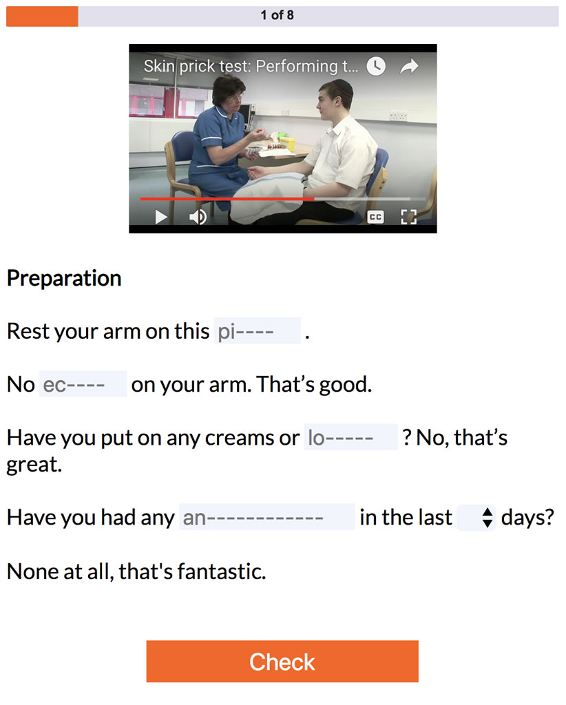 Combination of video and text based learning