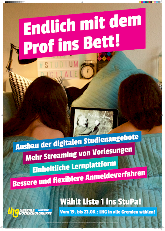 Election poster from the students parliament election in 2017 demanding more lectures to be recorded. 