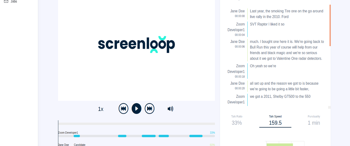 Screenloop for interviews via Zoom